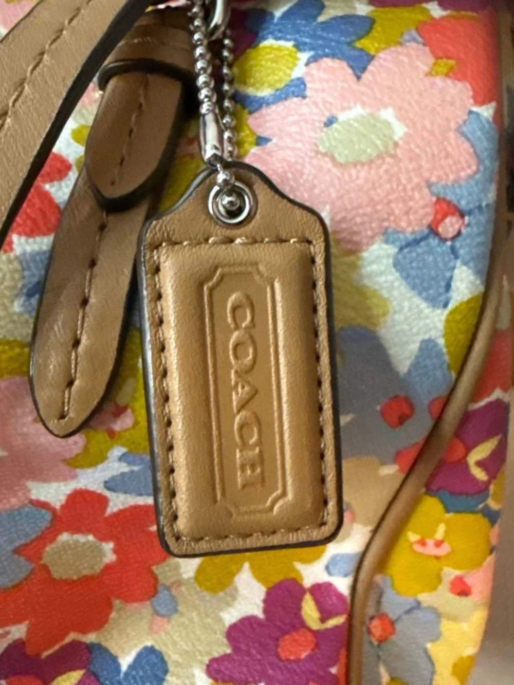 Coach Multicolor Floral Dome Satchel - Pink, Yellow, Blue